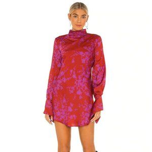 Free People Aries Cutout Back Choker Mini Dress in Romantic Combo